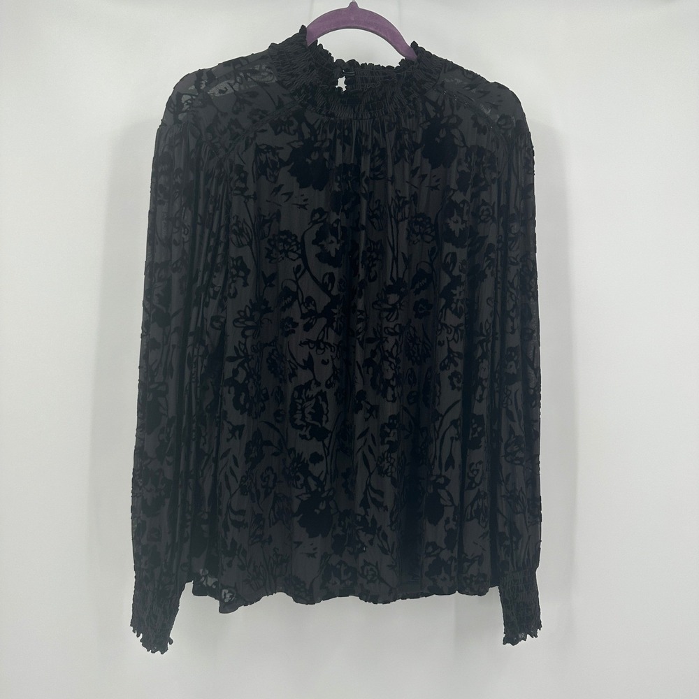Knox Rose Women Whimsigoth Burnout Velvet Top Size XXL Romantic Goth Boho Floral